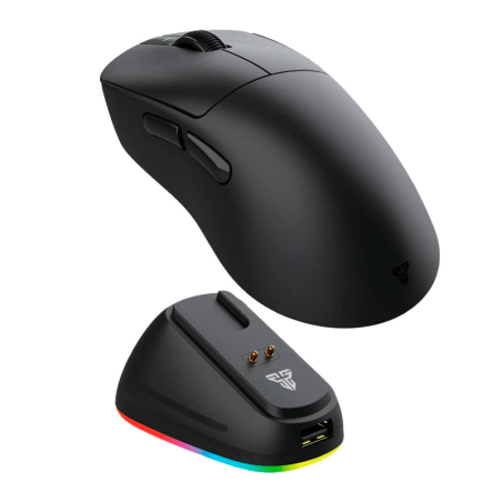 Mouse Gamer Inalámbrico Fantech Yari E Wg14e Black 12000 Dpi 1000hz + Base De Carga