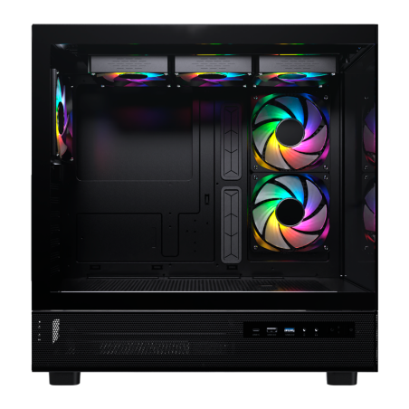 Gabinete Fantech Lumina L Cg86 Black Full Tower Panorámico 6 Fans Frgb E-atx
