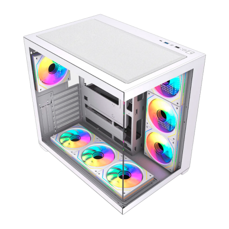 Gabinete Fantech Lumina X Cg85x White Atx Panorámico 6 Fans Argb