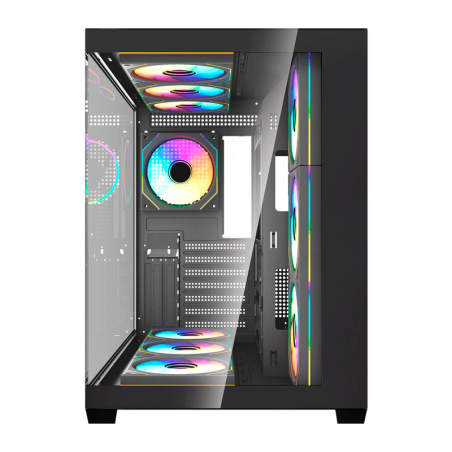 Gabinete Fantech Lumina X Cg85x Black Atx Panorámico 6 Fans Argb
