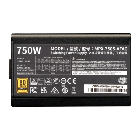 Fuente Cooler Master 750w 80+ Elite...