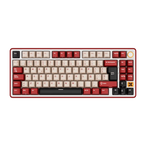 TECLADO ROYAL KLUDGE X87 BORDEAUX RED SWITCH CREAMY 75%