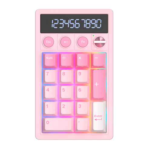 TECLADO ROYAL KLUDGE RKM20 PINK MELODY SWITCH CREAM NUMPAD