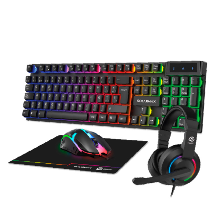 Combo Gamer 4 En 1 Solarmax Gc4p1503 (teclado + Mouse + Mousepad + Auricular)