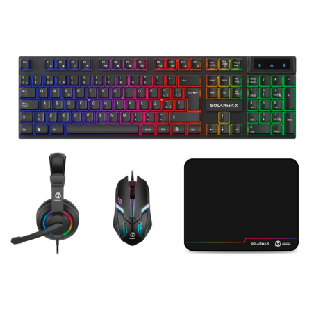 Combo Gamer 4 En 1 Solarmax Gc4p1503 (teclado + Mouse + Mousepad + Auricular)