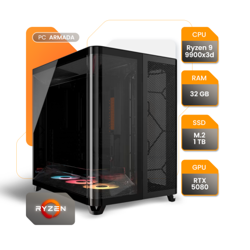 PC GAMER R7 9900X3D RTX5080 32GB SSD 1TB X870 1200W 80+ CORSAIR ARGB AIR 5400 RS-R