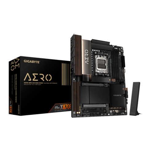MOTHER GIGABYTE X870E AERO X3D MADERA DARK WOOD WIFI 7 AM5 DDR5