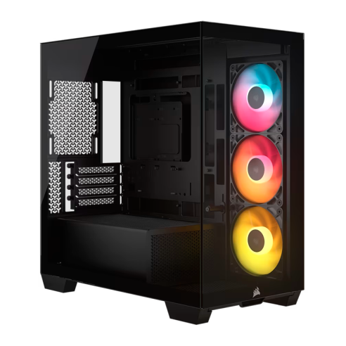 GABINETE CORSAIR 2800X RS-R ARGB PANORAMIC GLASS MICRO-ATX NEGRO FAN X3