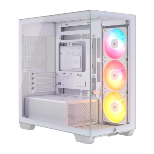 GABINETE CORSAIR 2800X RS-R ARGB PANORAMIC GLASS MICRO-ATX WHITE FAN X3