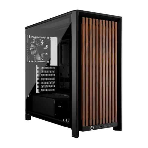 GABINETE CORSAIR FRAME 4000D RS WOOD MID TOWER BLACK FAN X4