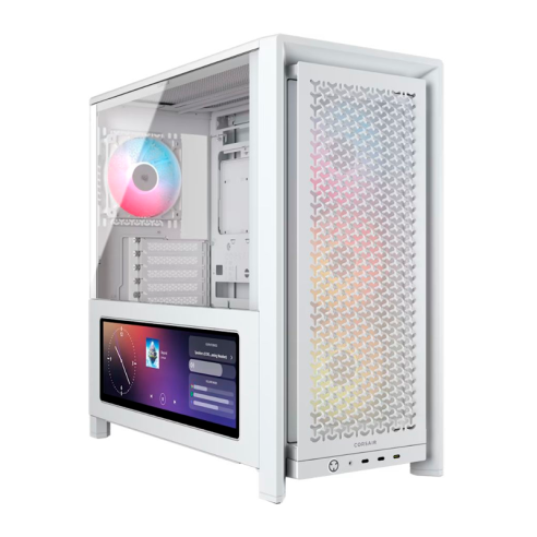 GABINETE CORSAIR FRAME 4000D LCD RS PERFORMANCE MID-TOWER WHITE FAN X4