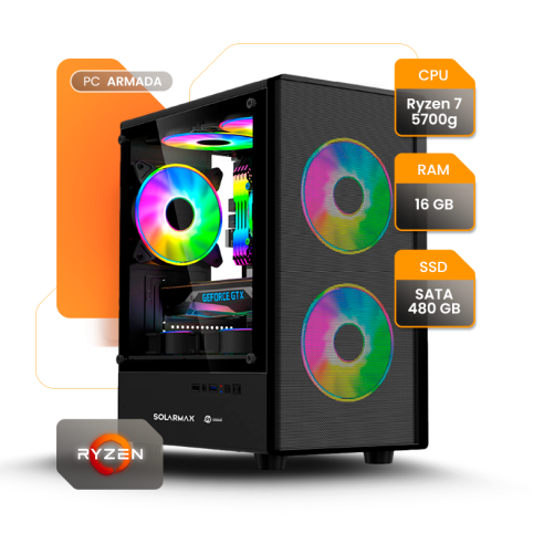 PC GAMER AMD RYZEN 7 5700G 16GB SSD 500GB A520 + B6202