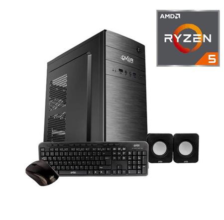 PC Oficina AMD Ryzen 5 4600G 8GB A520 SSD NVMe 256GB GAB KIT
