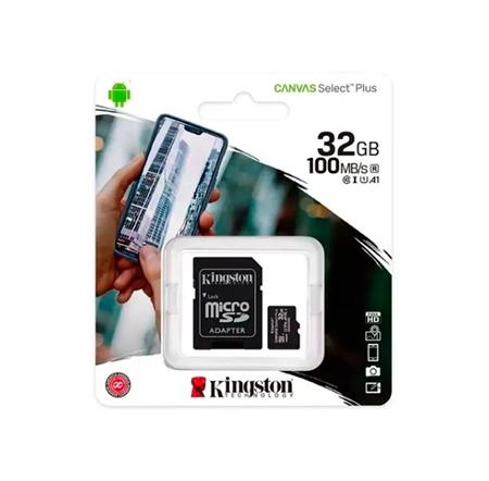 Tarjeta Micro SD Kingston 32GB Canvas Select Plus c/Adaptador