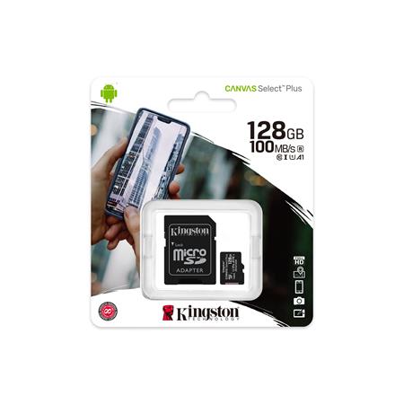 Tarjeta Micro SD 128GB Canvas Plus c/adapt. clase 10 UHS-I (U1) 100MB/s